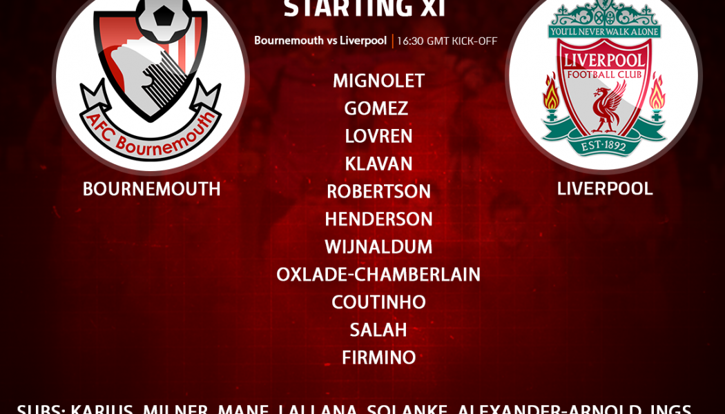 Liverpool team v Bournemouth