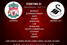 Liverpool team v Swansea City