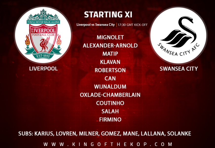 Liverpool team v Swansea City