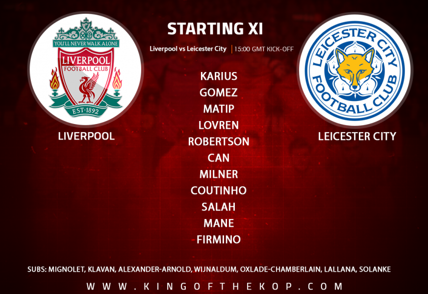 Liverpool team v Leicester City