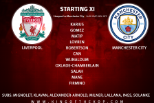 Liverpool team v Manchester City