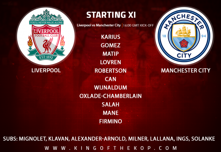 Liverpool team v Manchester City