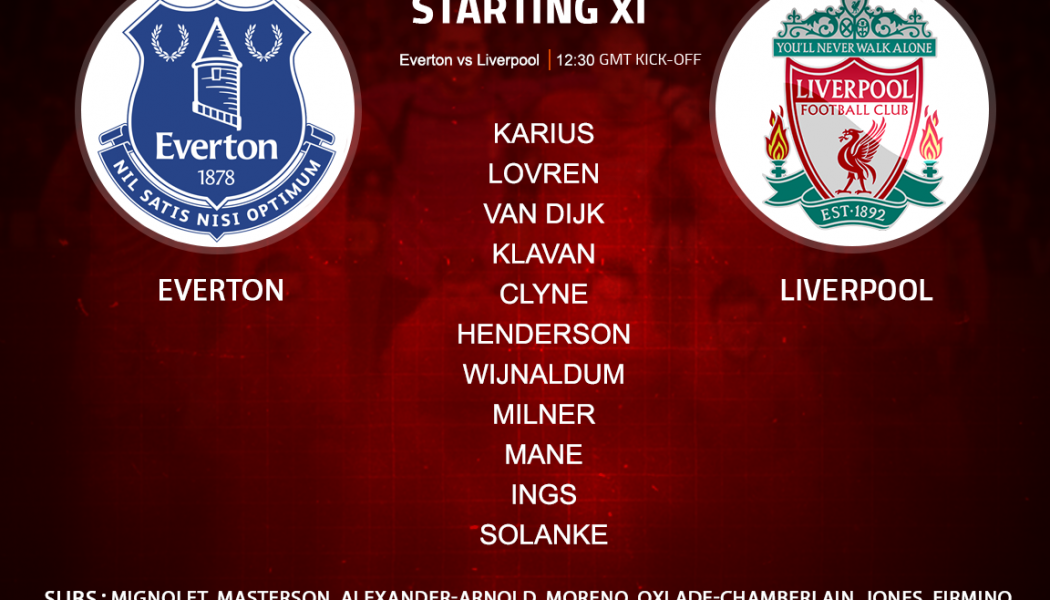 Liverpool team v Everton 7 April, 2018