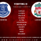 Liverpool team v Everton 7 April, 2018