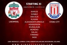 Liverpool team v Stoke City at Anfield 28 April, 2018