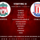 Liverpool team v Stoke City at Anfield 28 April, 2018