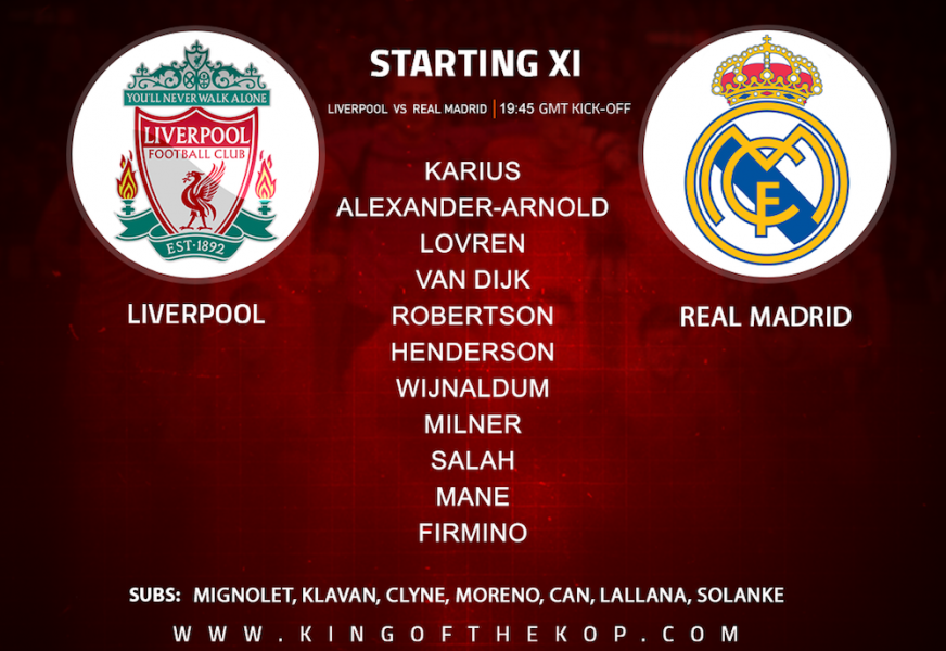 Liverpool team v Real Madrid