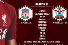 Liverpool team v Southampton Premier League 22 September 2018