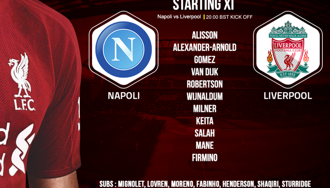 Napoli v Liverpool champions league 3 October 2018