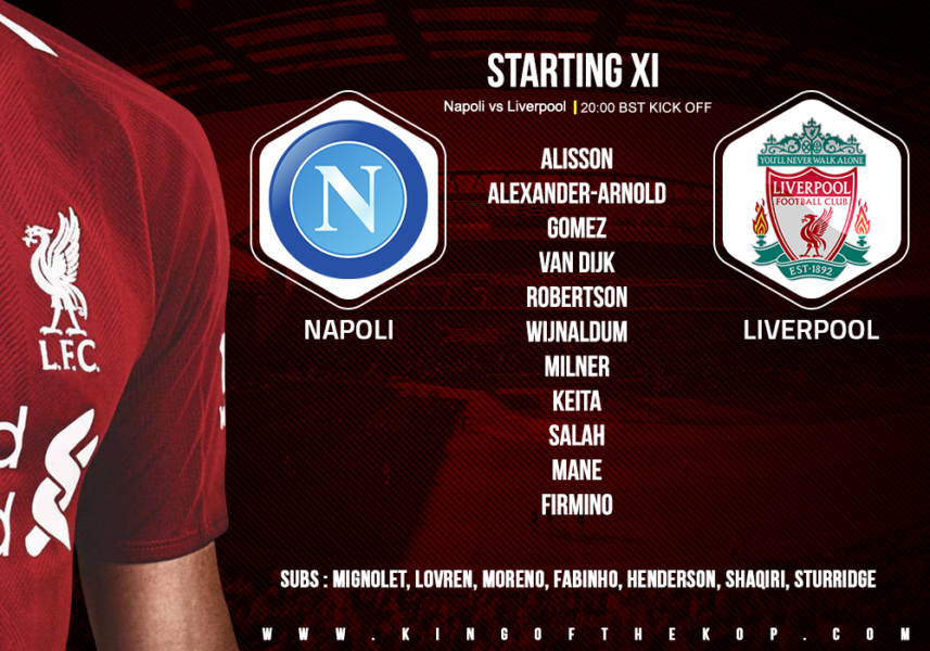 Napoli v Liverpool champions league 3 October 2018