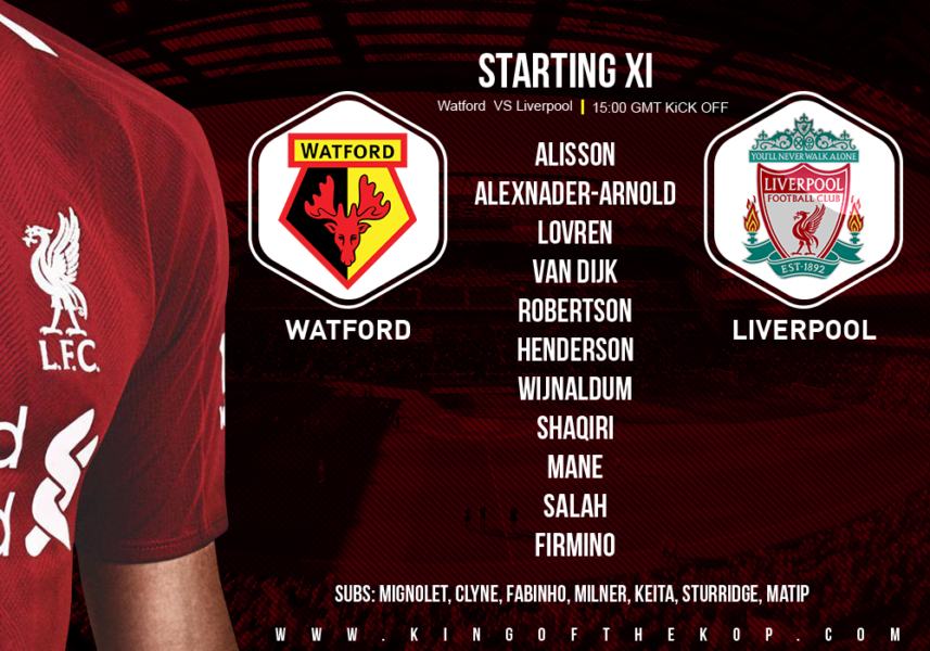 Liverpool team v Watford