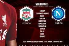 Liverpool team v Napoli champions league 11 December 2018