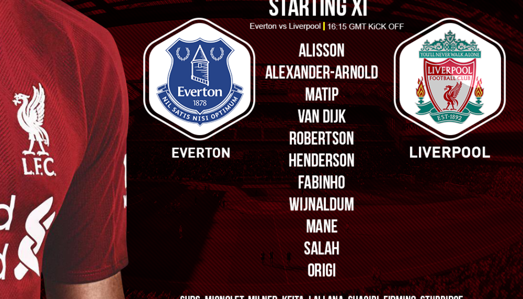 Liverpool team v Everton 3 March 2019