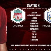 Confirmed: Liverpool team v Huddersfield