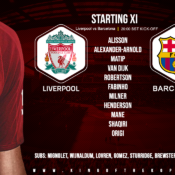 Confirmed: Liverpool team v Barcelona