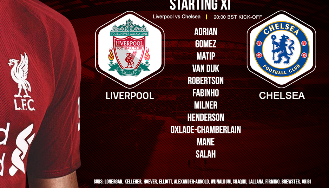 Liverpool team v Chelsea Super cup