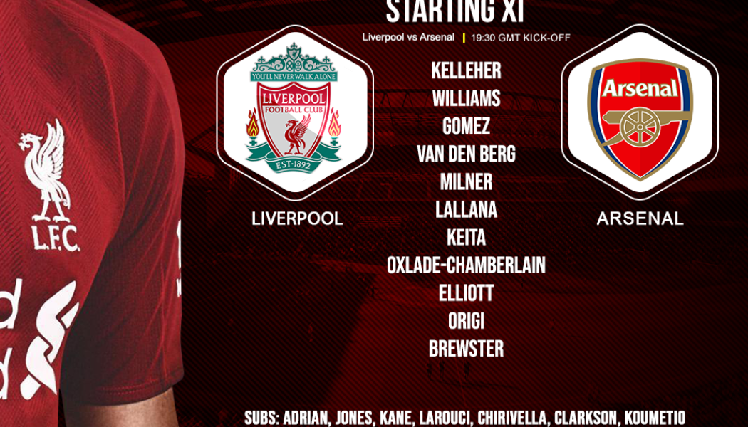 Liverpool team v Arsenal 30 October 2019