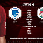 Confirmed: Liverpool team v Genk