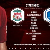 Liverpool team v Genk 5 November 2019