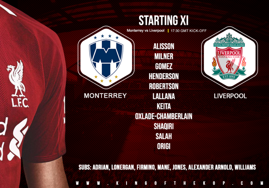 Liverpool team v Monterrey World Club Semi-final 18 December 2019