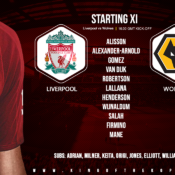 Liverpool team v Wolves 29 December 2019