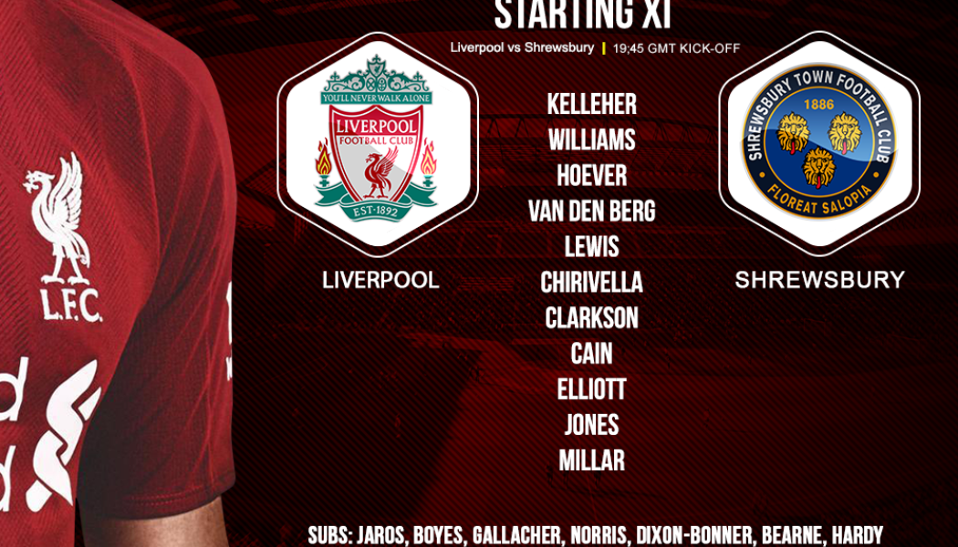 Liverpool team V Shrewsbury 4 February 2020 FA Cup replay