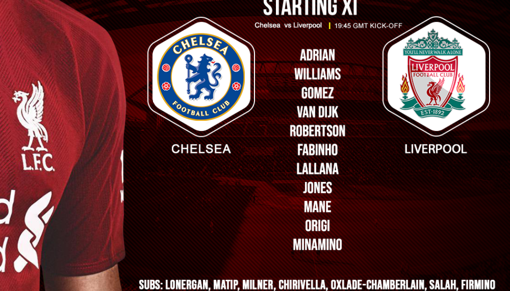 Liverpool team v Chelsea in the FA Cup 3 March 2020