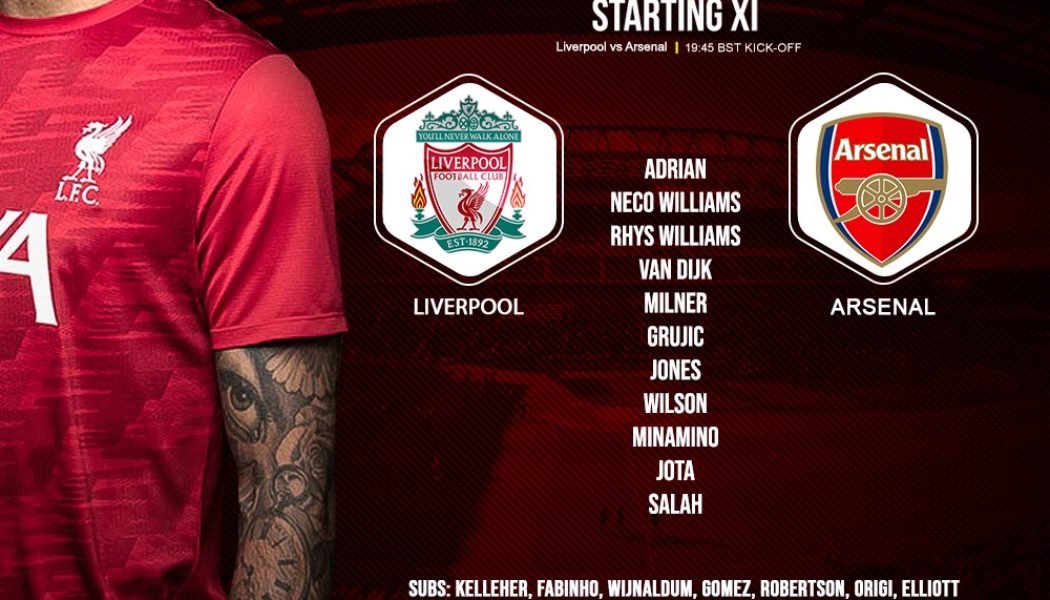 Confirmed: Liverpool team v Arsenal