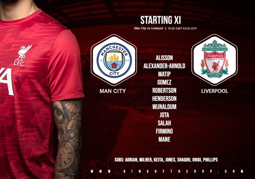 Confirmed: Liverpool team v Man City