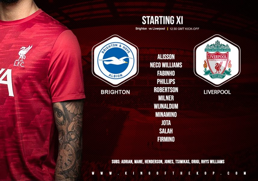 Confirmed: Liverpool team v Brighton