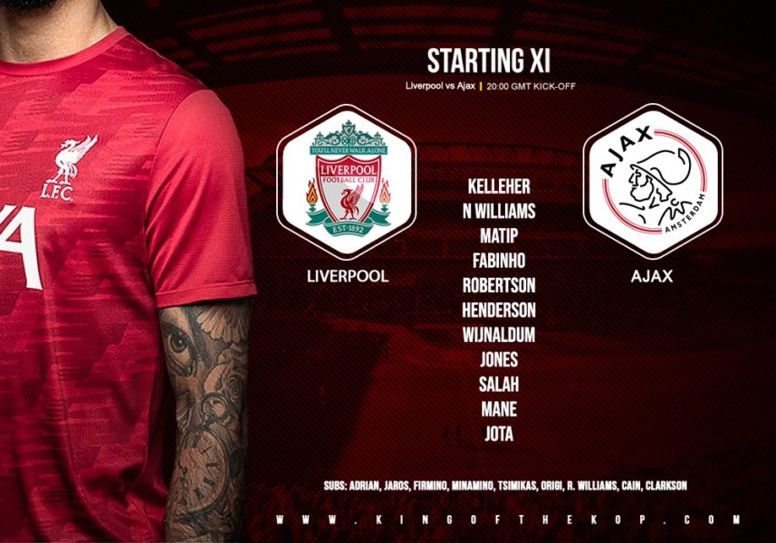 Confirmed: Liverpool team v Ajax