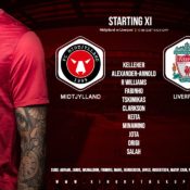 Liverpool team v FC Midtjylland Champions League 9 December 2020