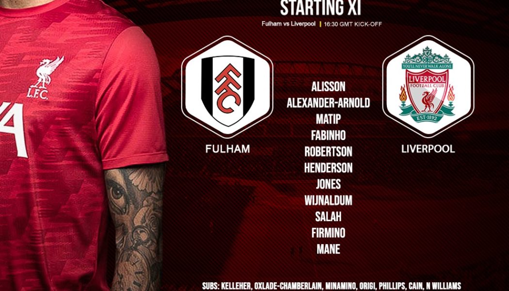 Liverpool team v Fulham 13 December 2020