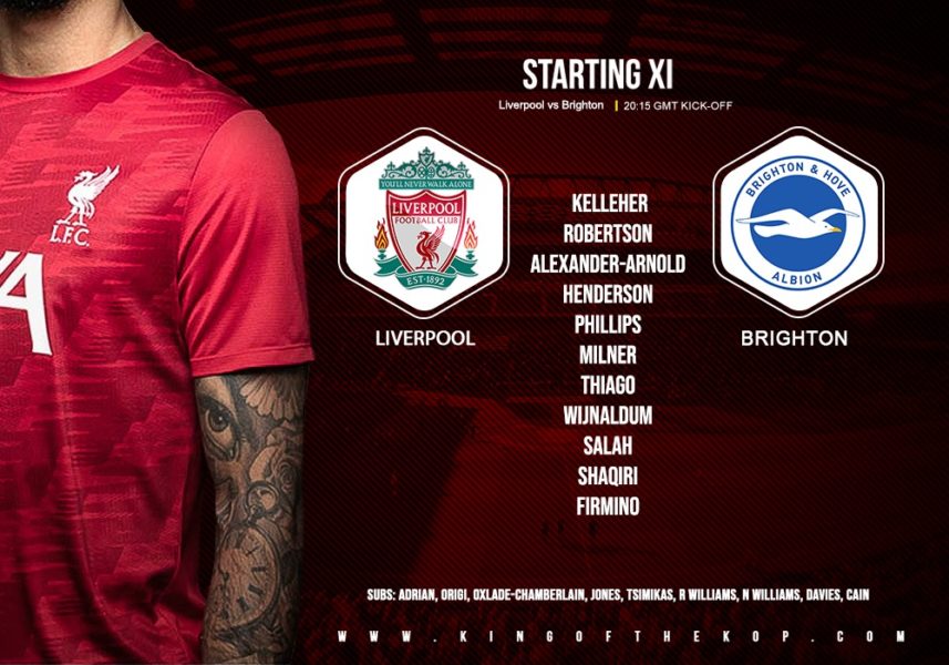 Confirmed: Liverpool team v Brighton