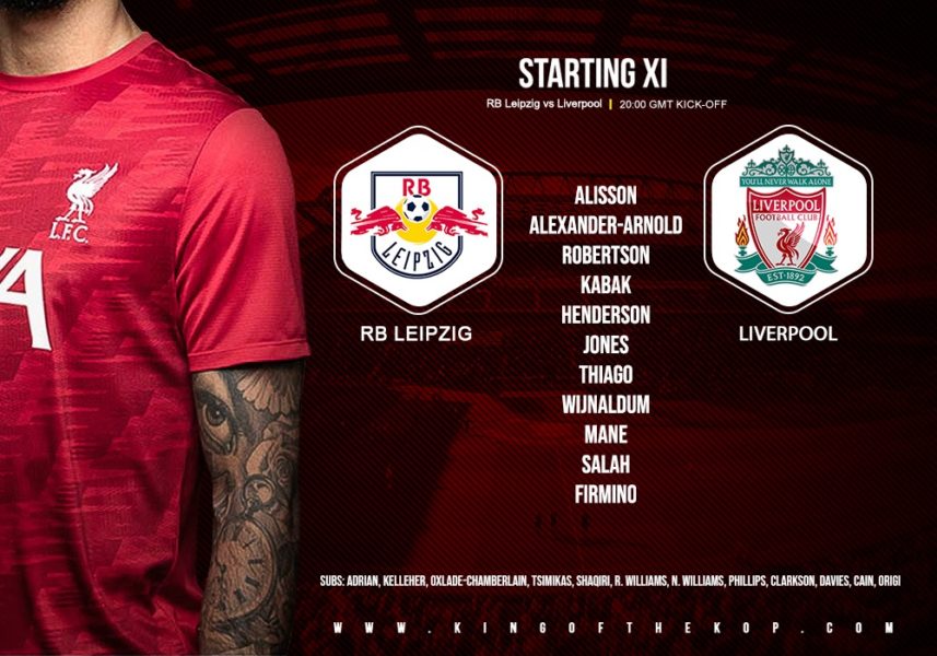 Confirmed: Liverpool team v RB Leipzig