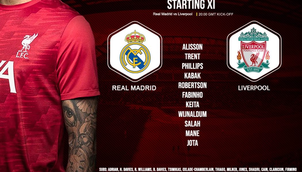 Liverpool team v Real Madrid champions league quarter-final 6 April 2021