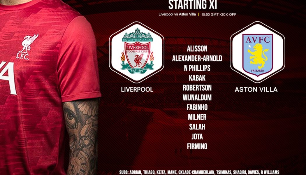 Liverpool team v Aston Villa 10 April 2021