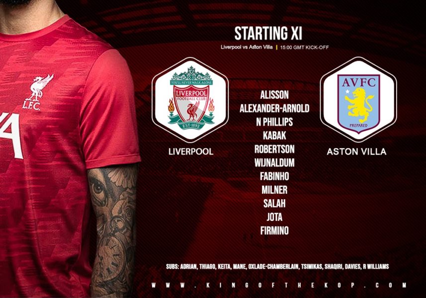 Liverpool team v Aston Villa 10 April 2021