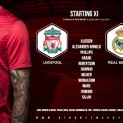 Liverpool team v Real Madrid in the Champions League on 14 April 2021