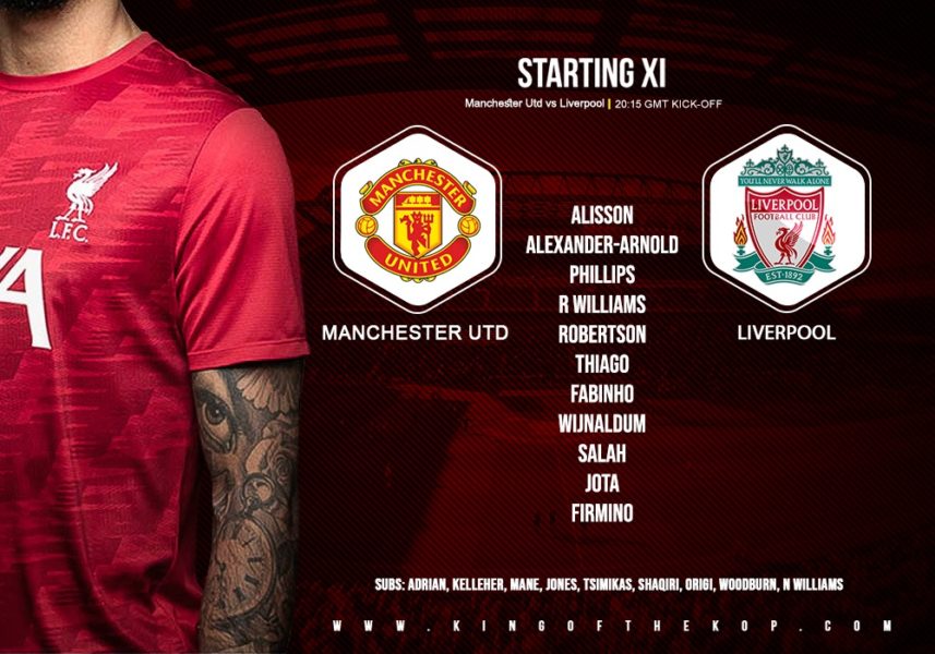 Confirmed: Liverpool team v Manchester United