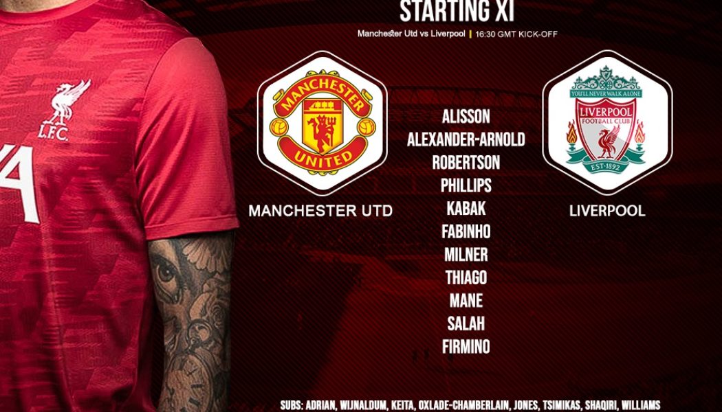 Liverpool team v Manchester United in the Premier League 2 May 2021