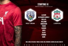 Liverpool team v West Brom at the hawthorns 16 may 2021