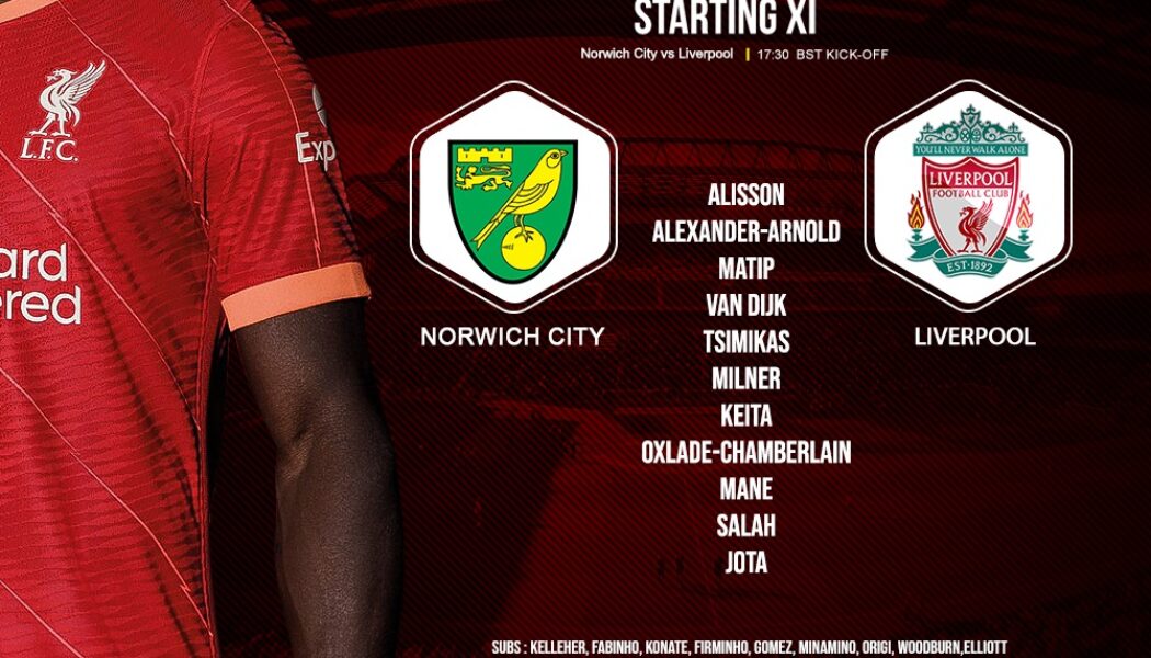 Liverpool team v Norwich City 14 August 2021