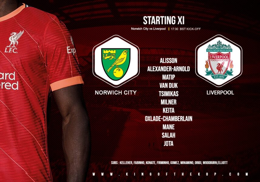 Liverpool team v Norwich City 14 August 2021