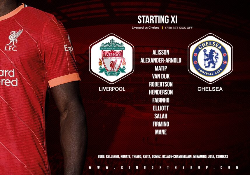 Liverpool team v Chelsea 28 August 2021