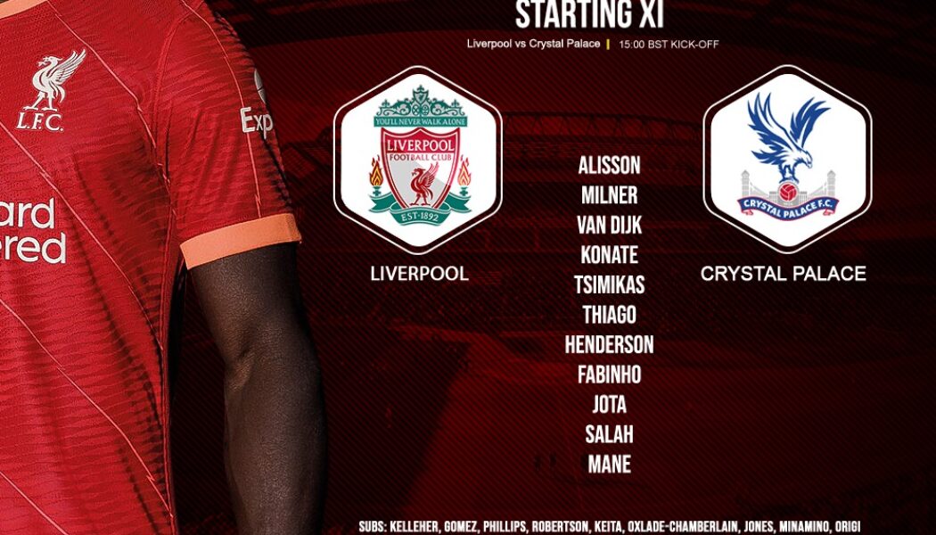 Liverpool team v Crystal Palace 18 September 2021