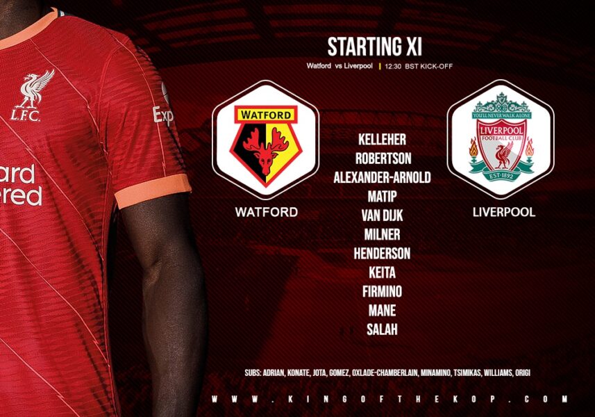 Liverpool team v Watford 16 October 2021