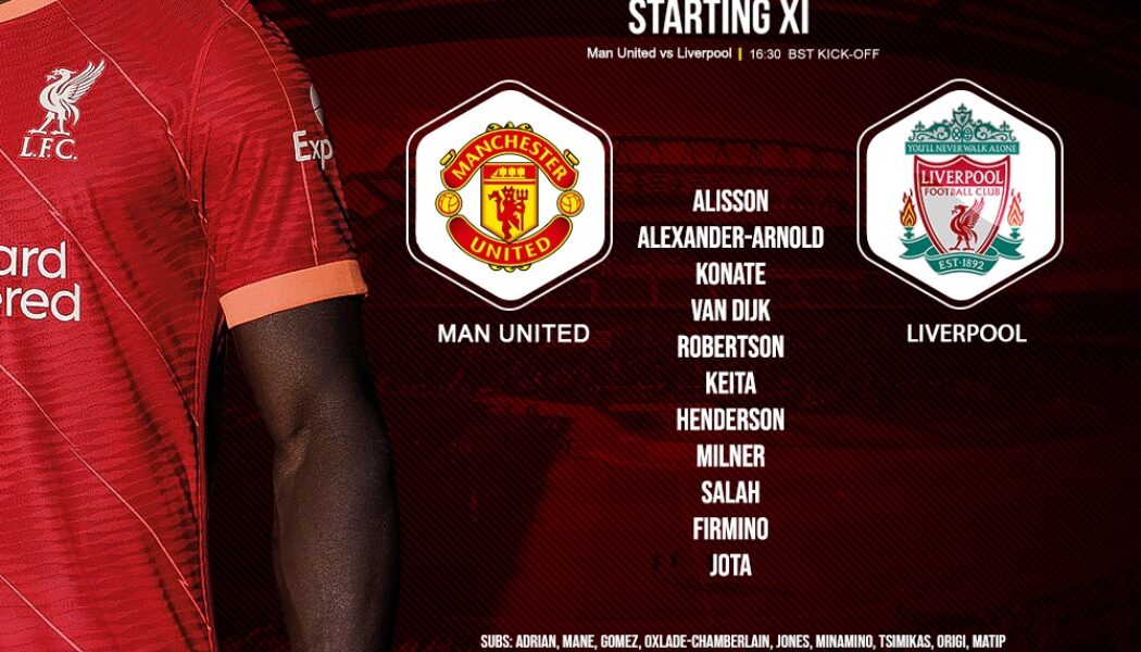 Liverpool team v Manchester United at Old Trafford 24 October 2021