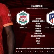 Liverpool team v Atletico Madrid champions league 3 November 2021