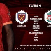 Liverpool team v West Ham 7 November 2021